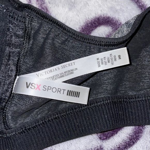 VS 34D Sport Bra VSX Grey & Black - Picture 3 of 4